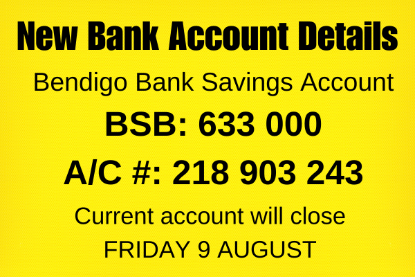 New Bank Account Details